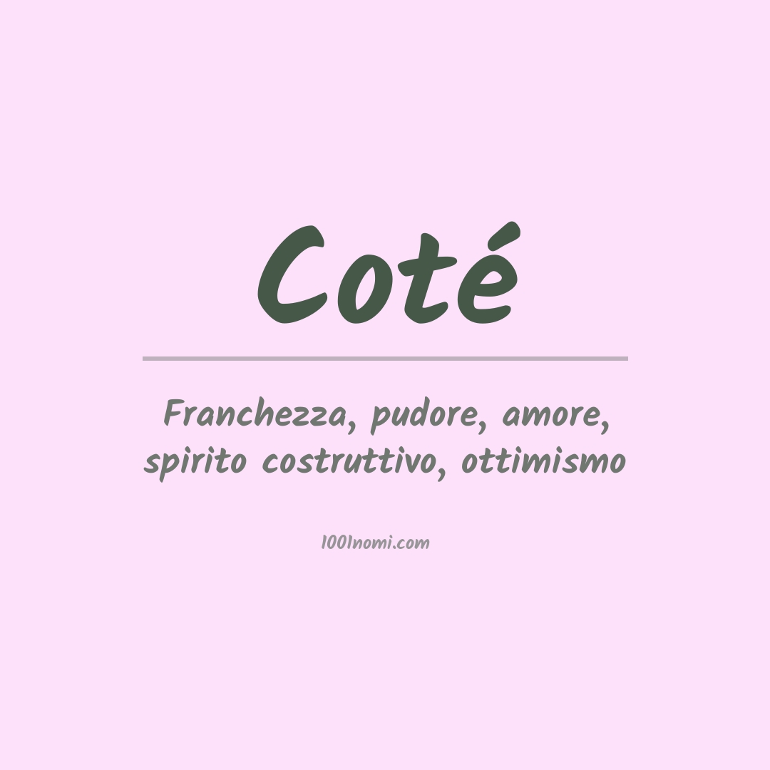 Significato del nome Coté