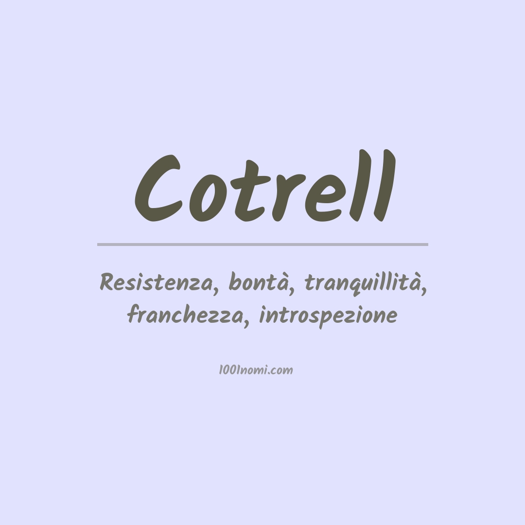 Significato del nome Cotrell Significato del nome Cotrell