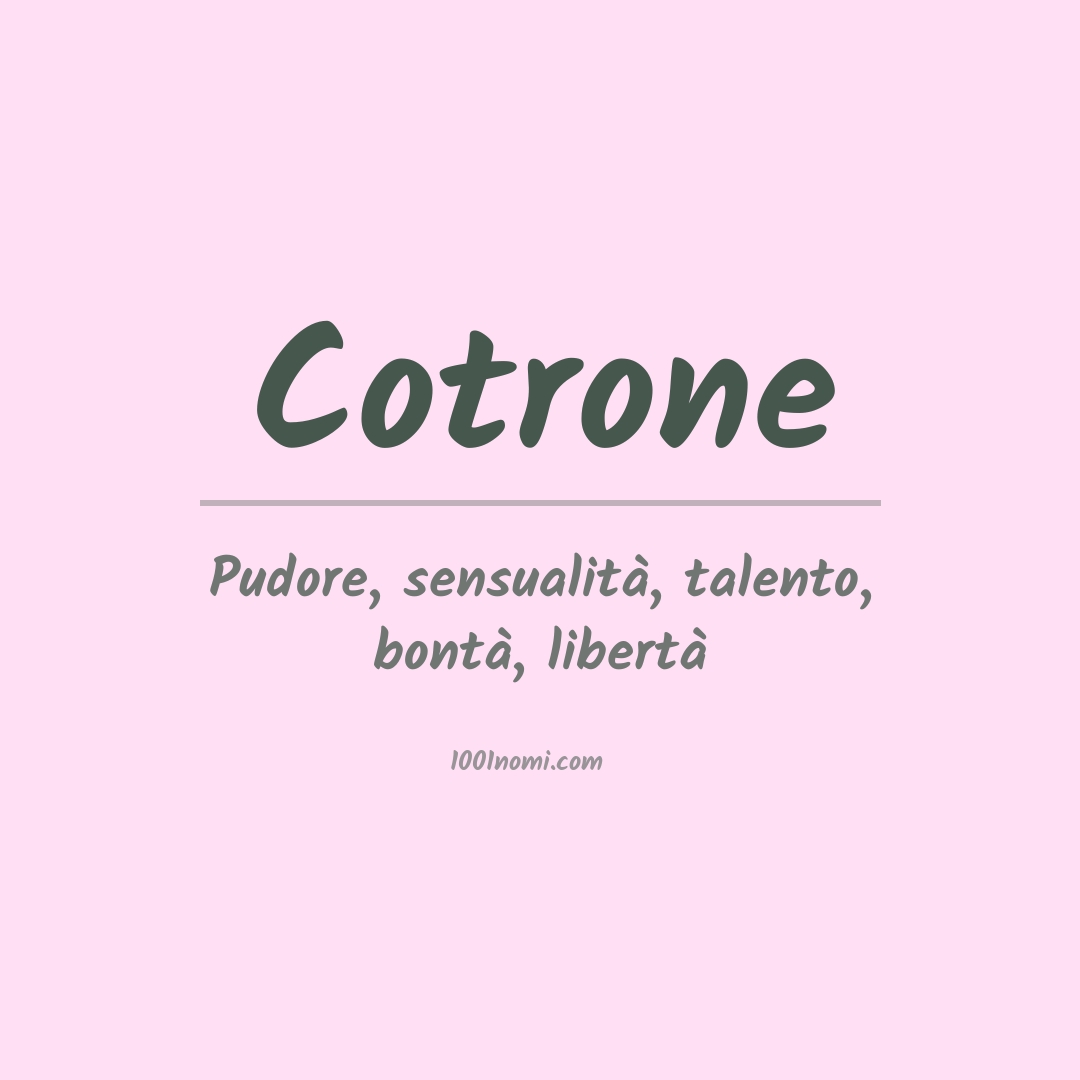 Significato del nome Cotrone