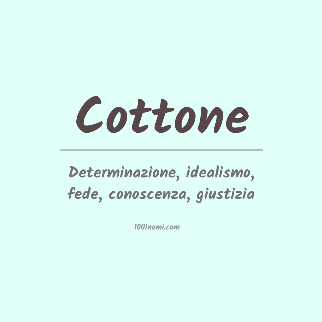 Significato del nome Cottone