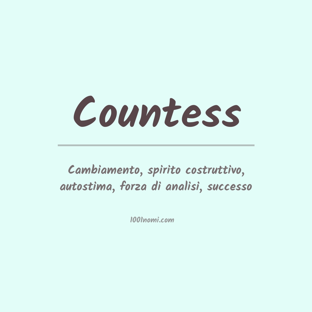 Significato del nome Countess