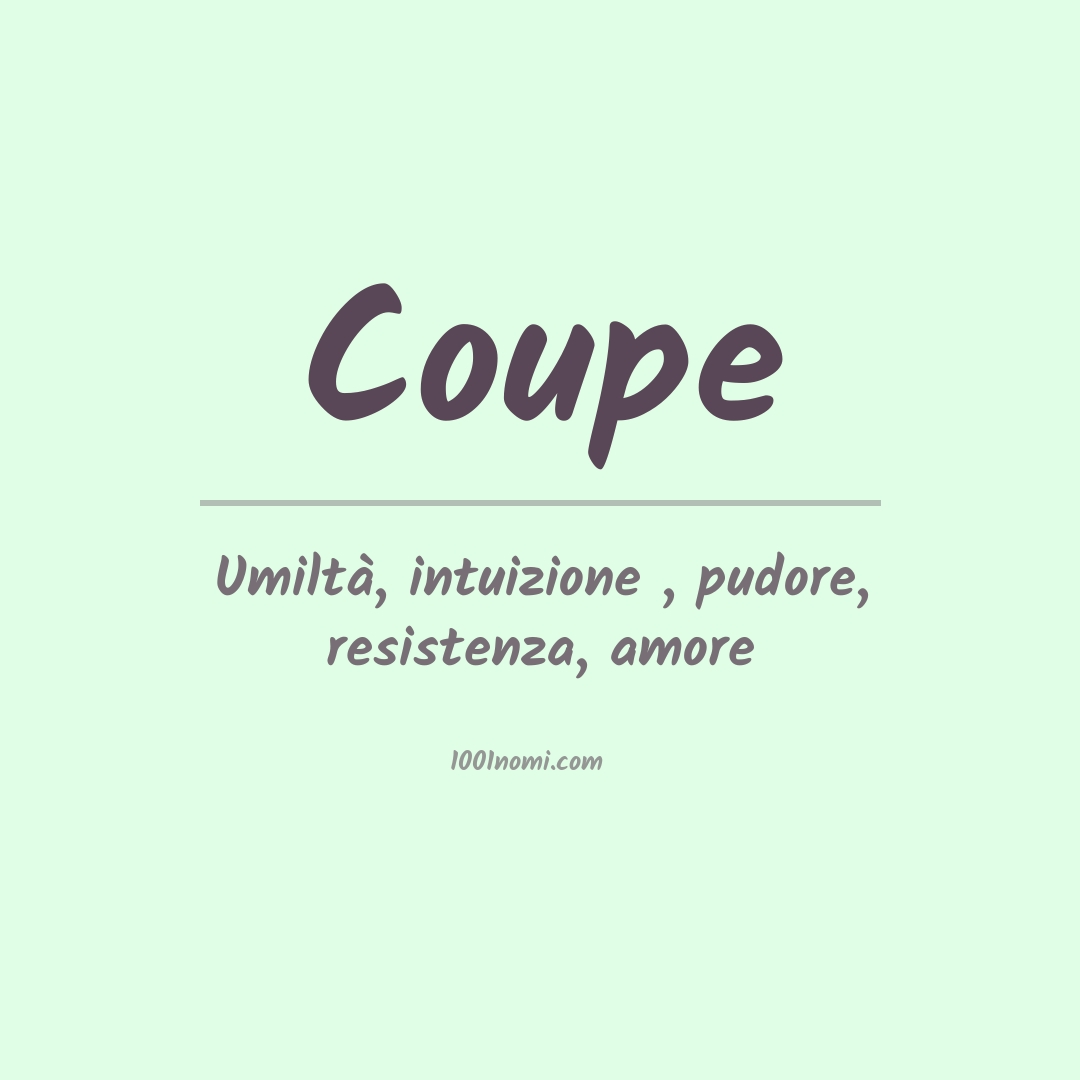 Significato del nome Coupe Significato del nome Coupe