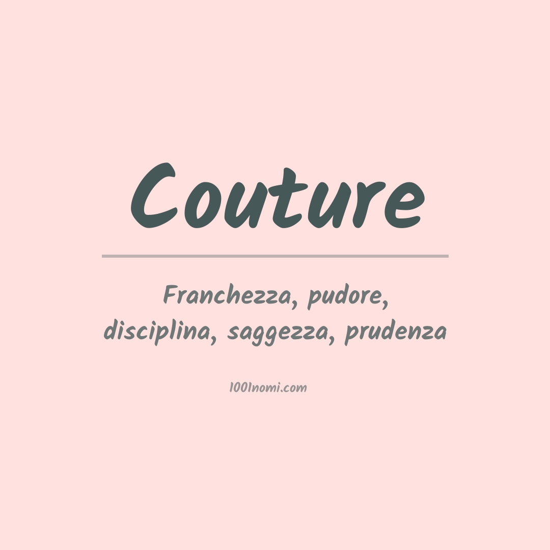 Significato del nome Couture