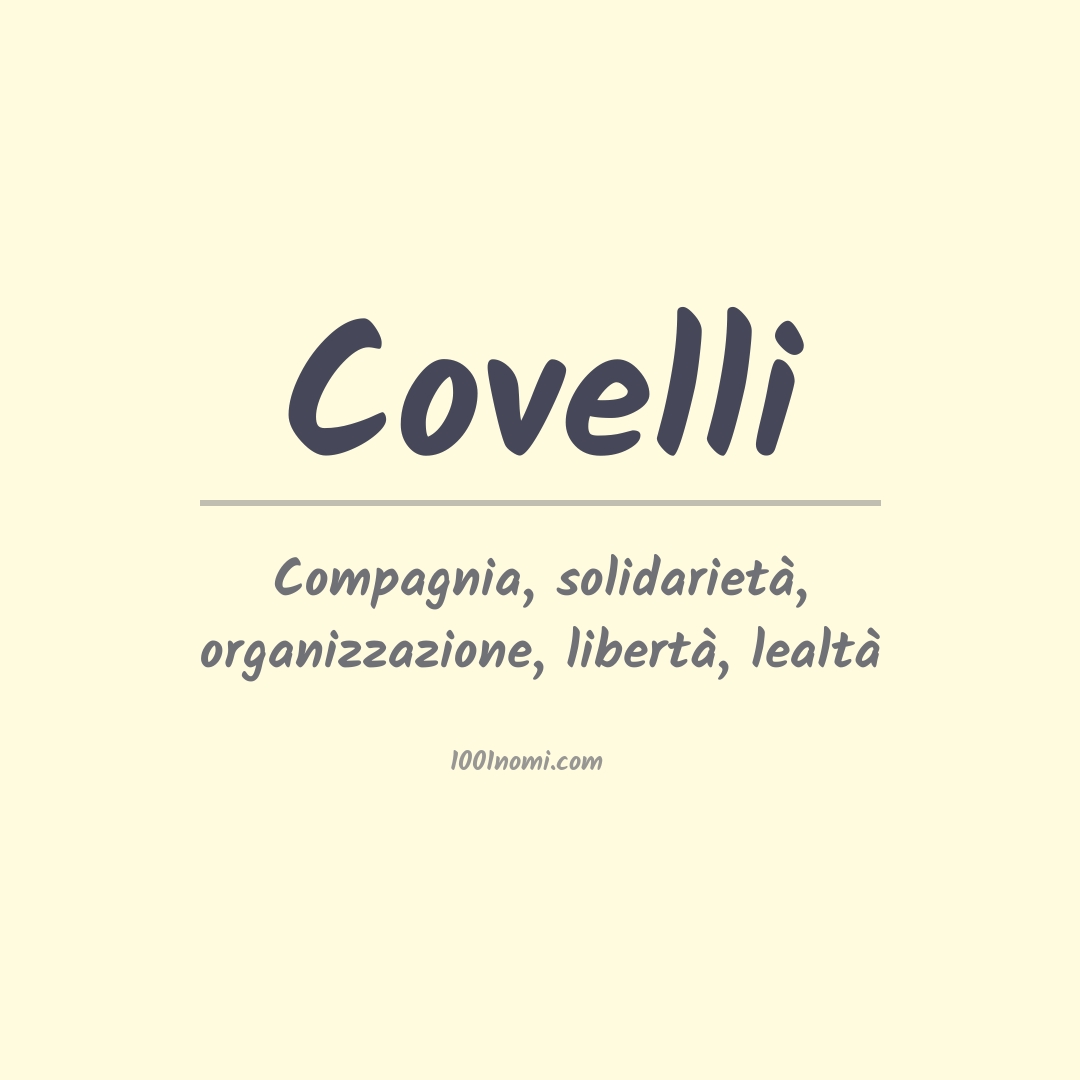 Significato del nome Covelli