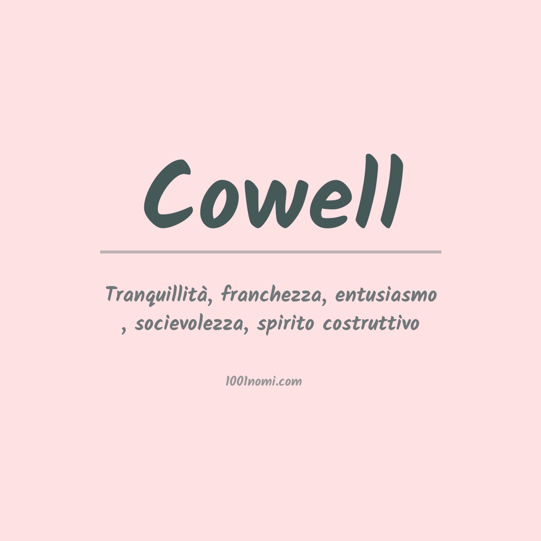 Significato del nome Cowell