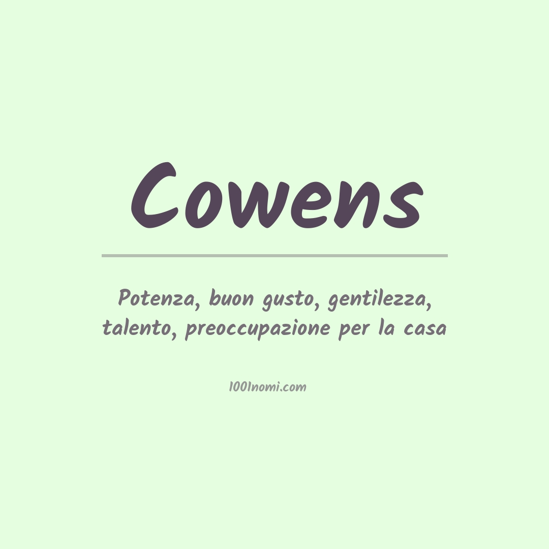 Significato del nome Cowens