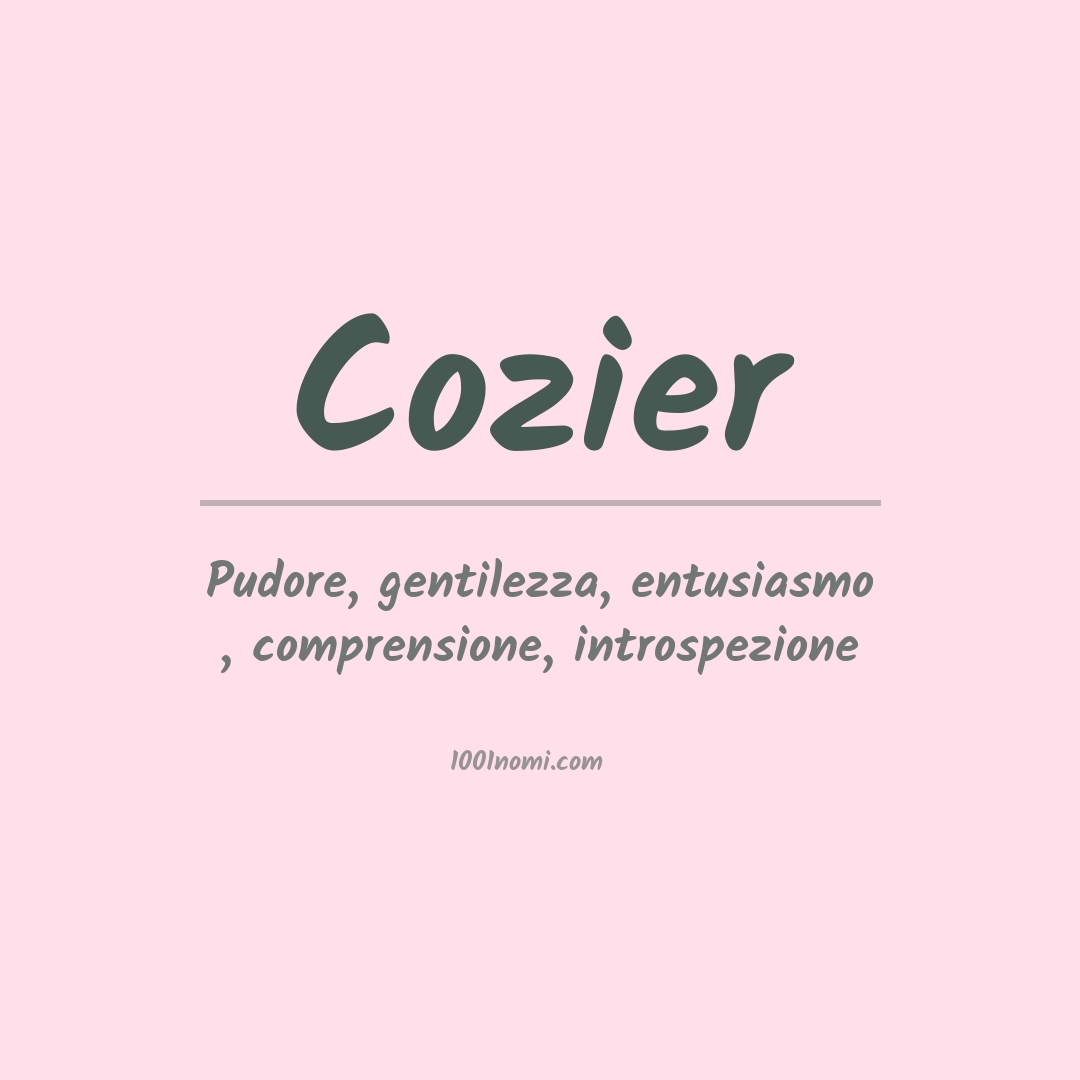 Significato del nome Cozier