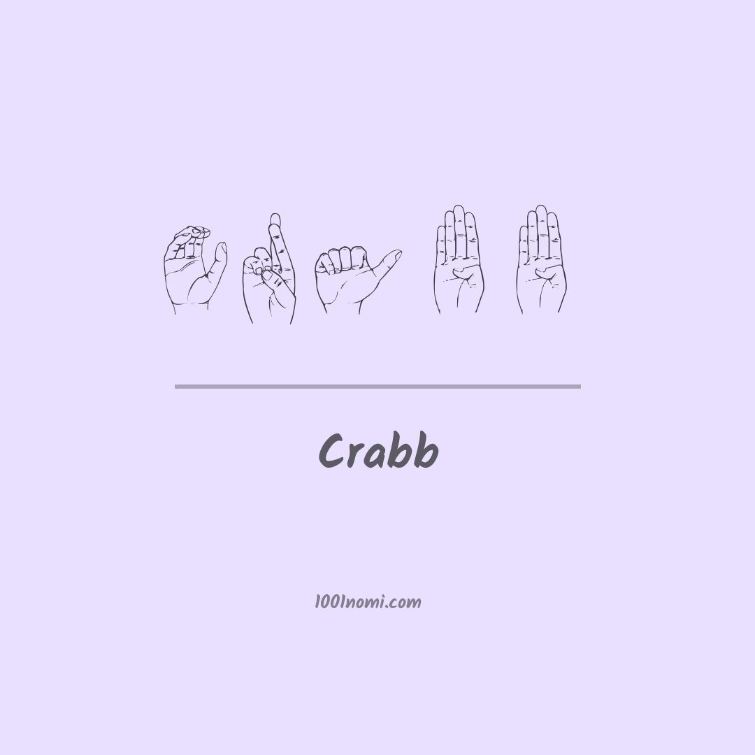Crabb nella lingua dei segni Crabb nella lingua dei segni