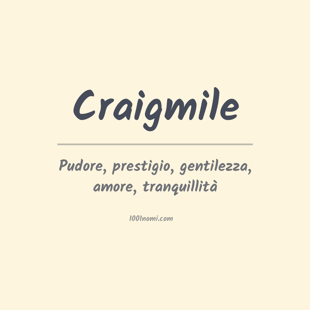 Significato del nome Craigmile