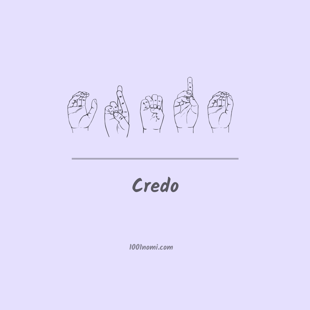 Credo nella lingua dei segni Credo nella lingua dei segni