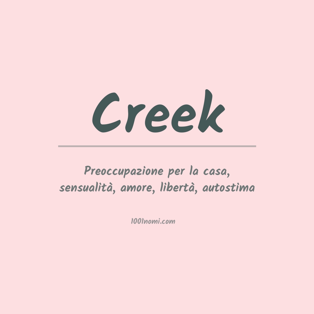 Significato del nome Creek
