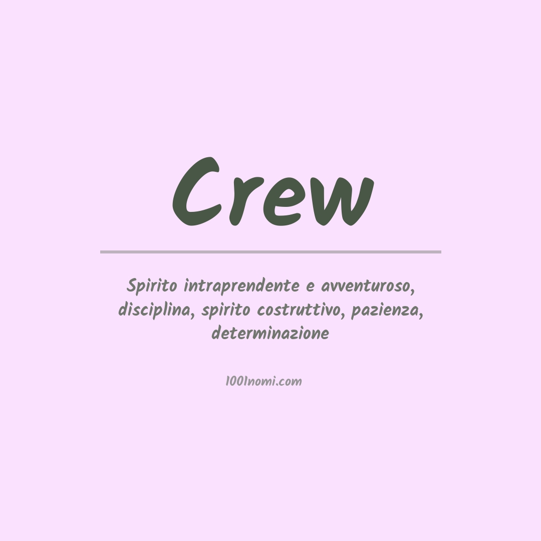 Significato del nome Crew
