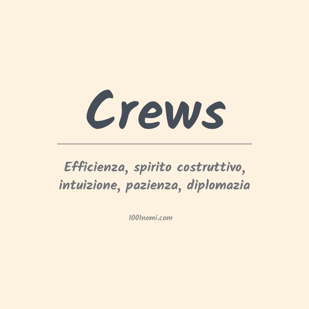 Significato del nome Crews