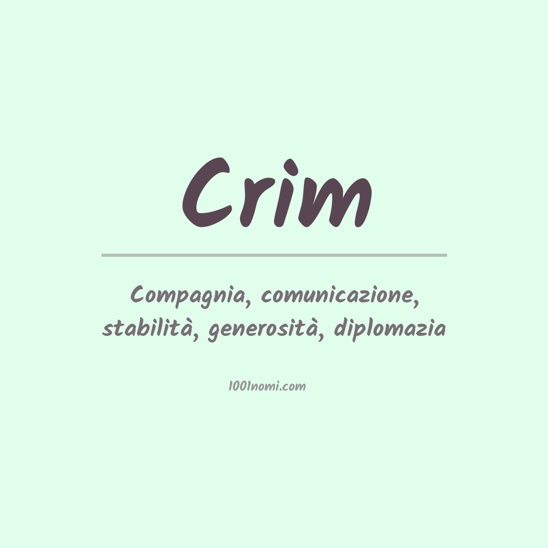 Significato del nome Crim