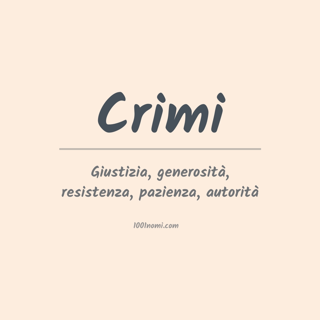 Significato del nome Crimi