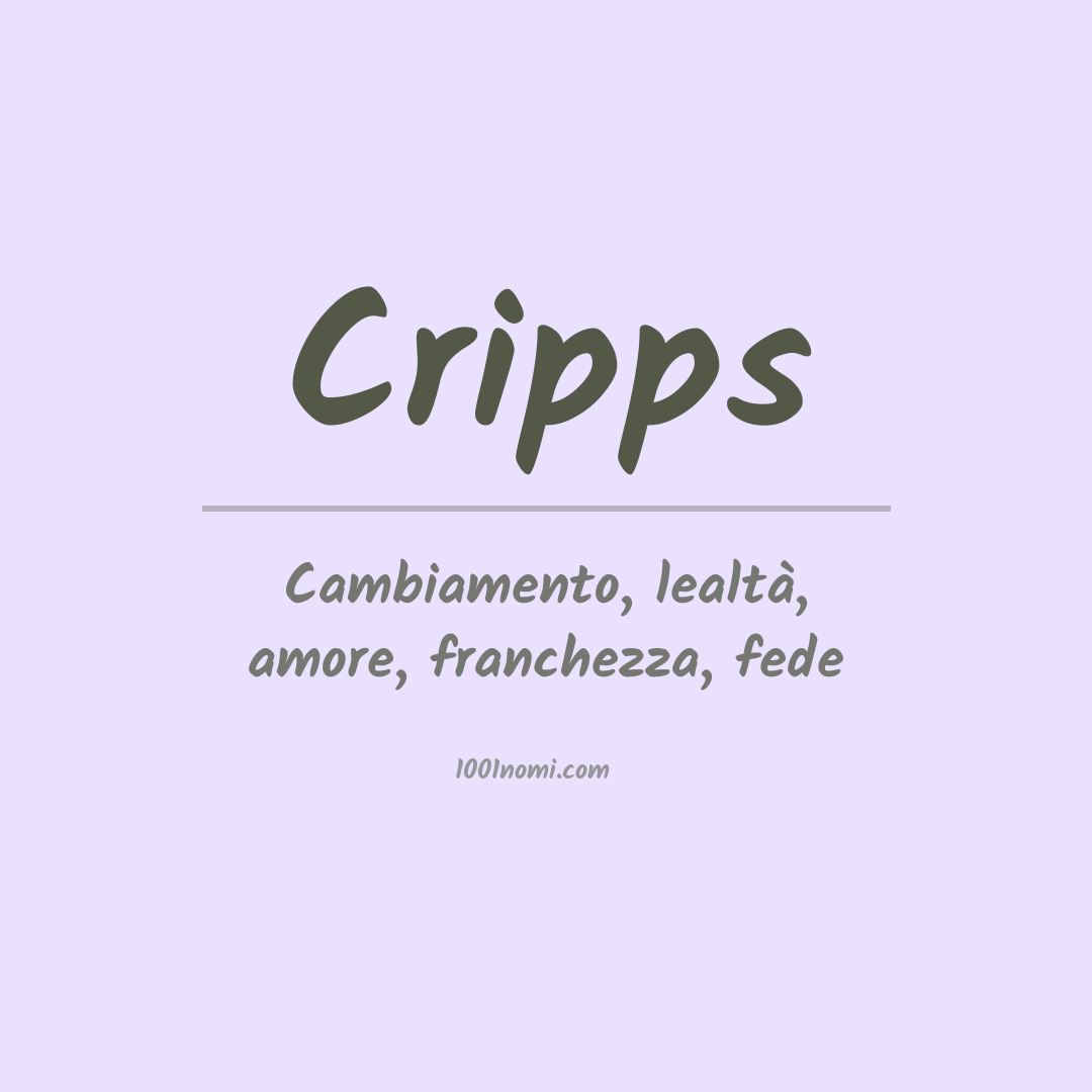 Significato del nome Cripps