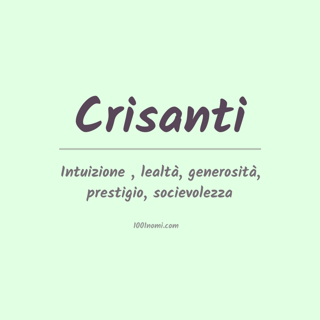 Significato del nome Crisanti