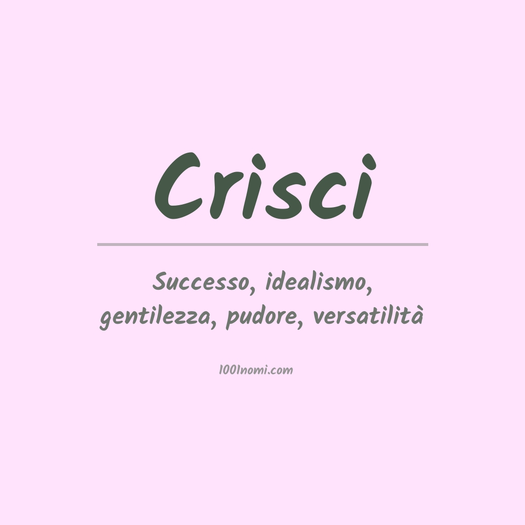 Significato del nome Crisci