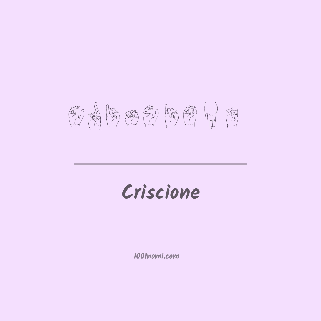 Criscione nella lingua dei segni