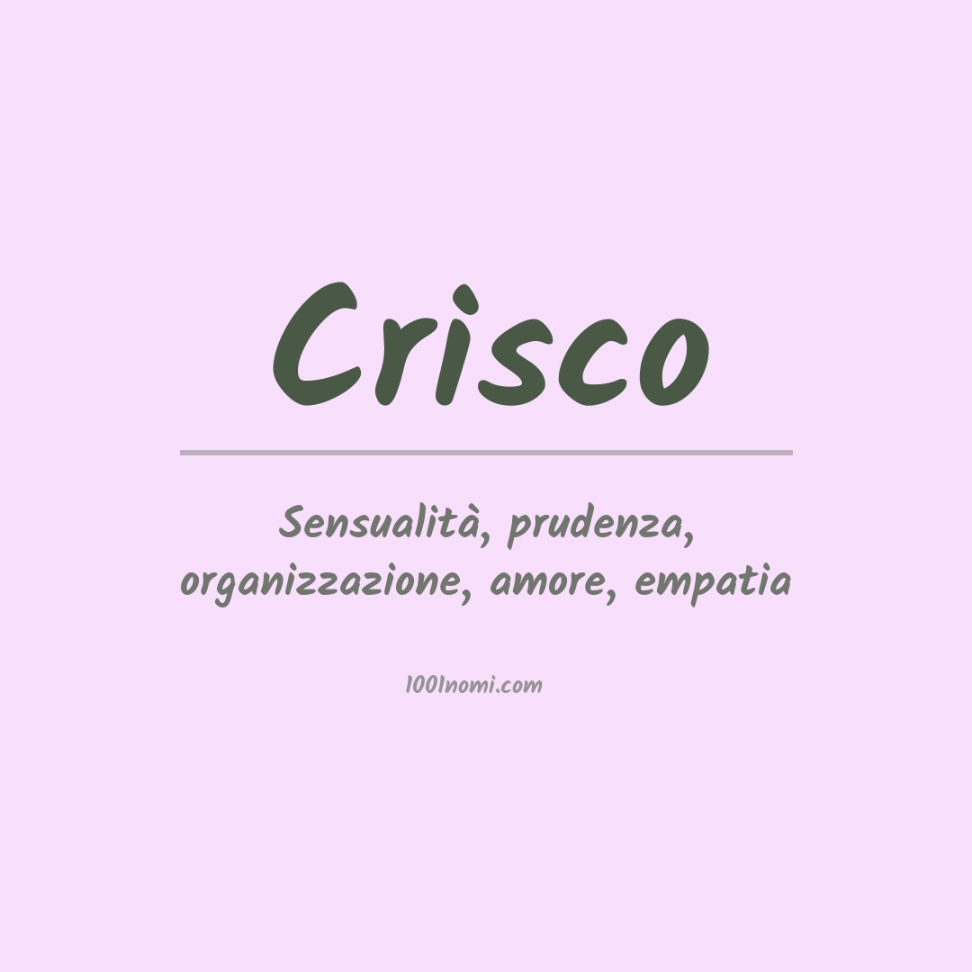 Significato del nome Crisco