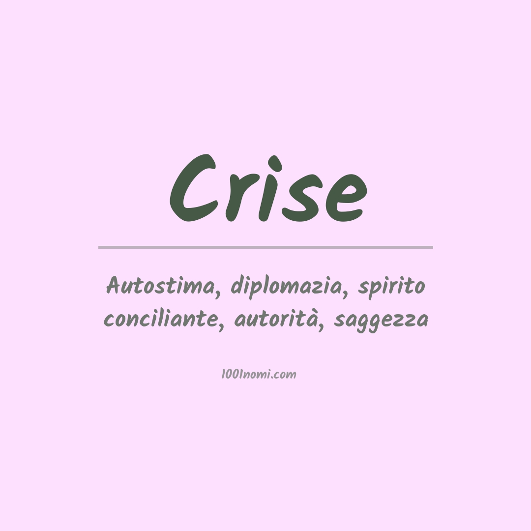 Significato del nome Crise