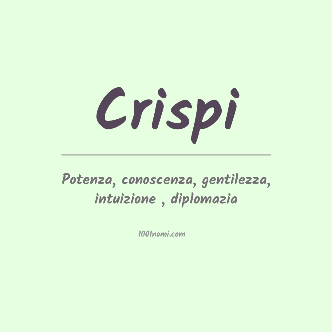 Significato del nome Crispi