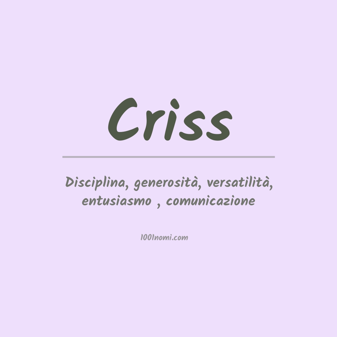 Significato del nome Criss