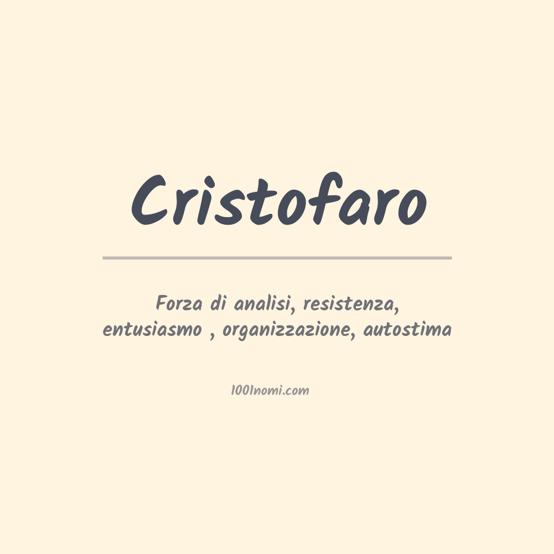 Significato del nome Cristofaro