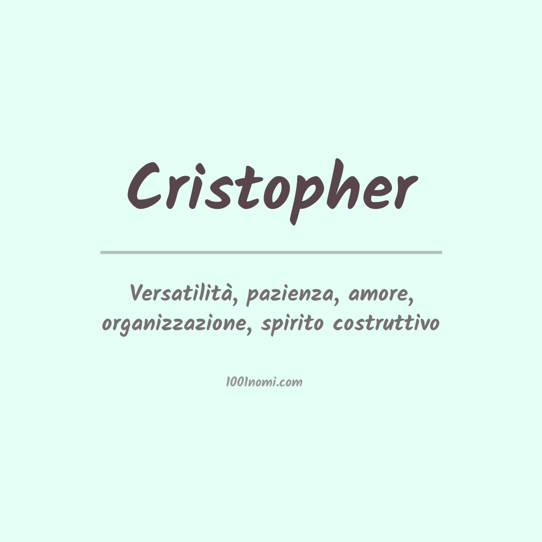 Significato del nome Cristopher