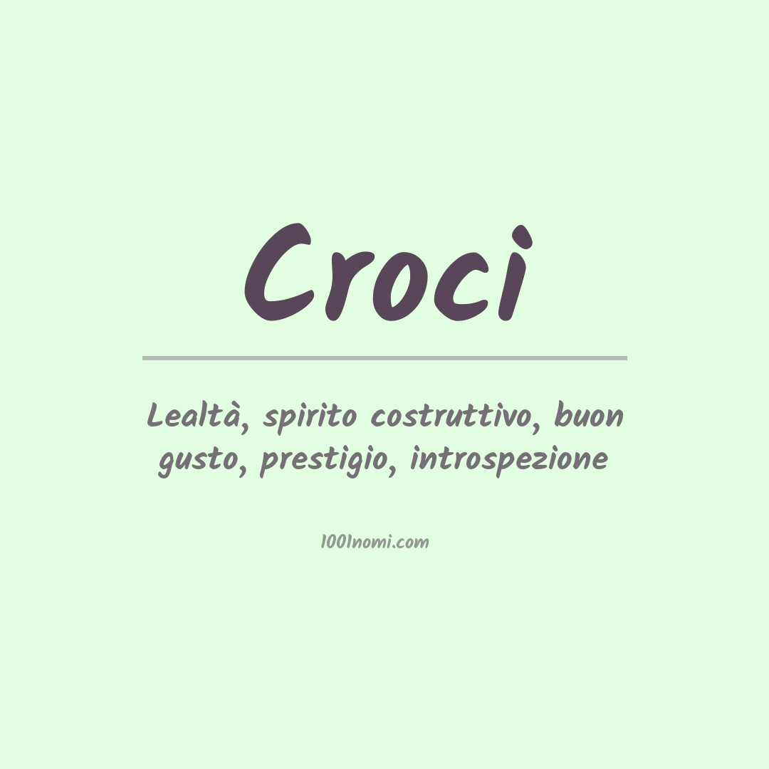 Significato del nome Croci