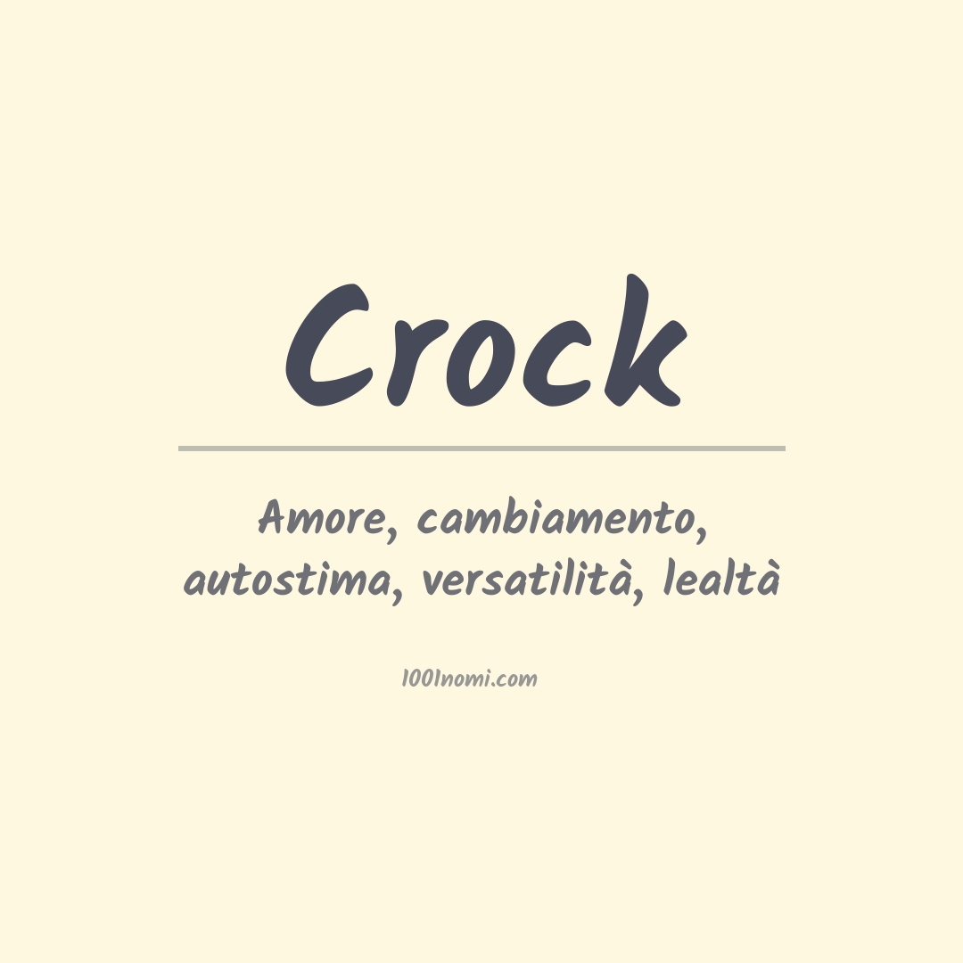 Significato del nome Crock