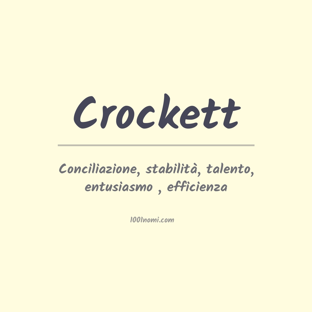 Significato del nome Crockett