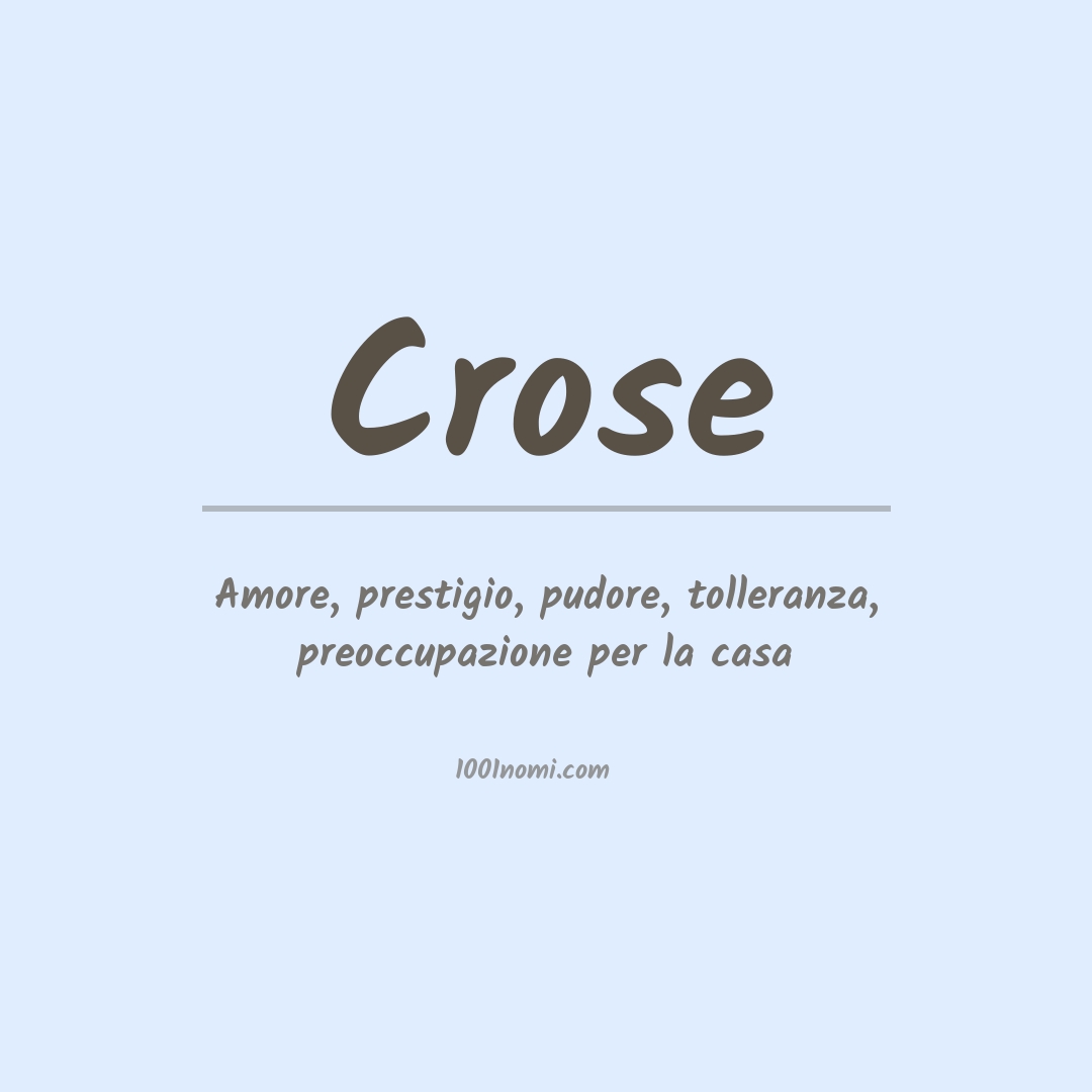 Significato del nome Crose