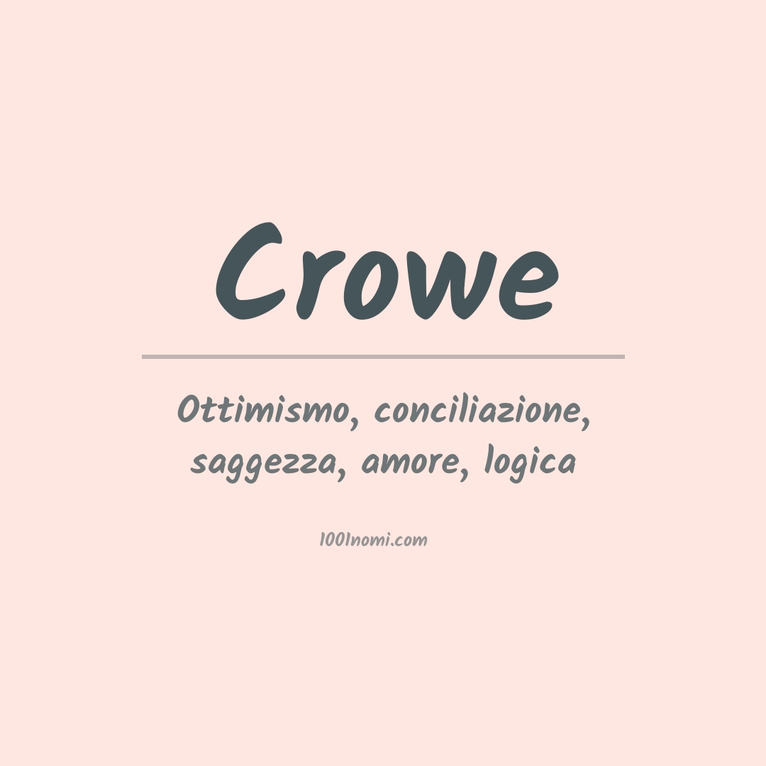 Significato del nome Crowe