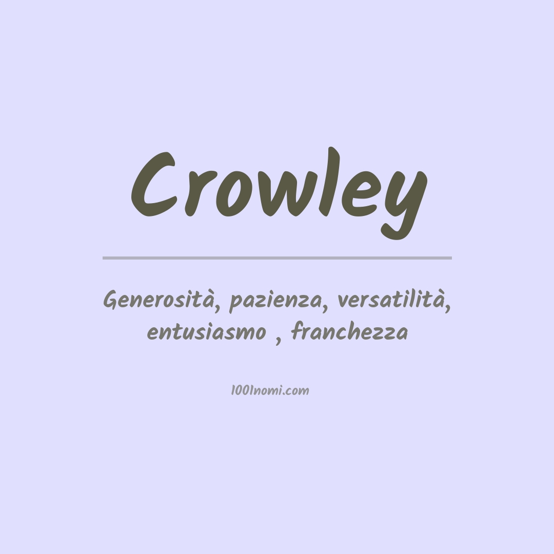 Significato del nome Crowley