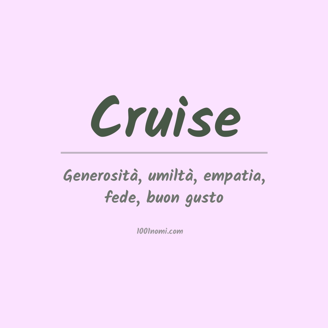 Significato del nome Cruise