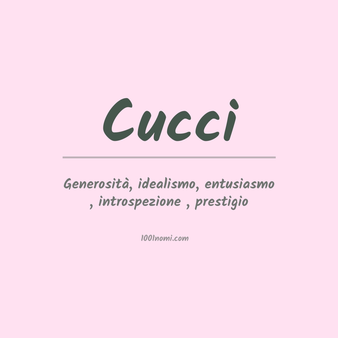 Significato del nome Cucci