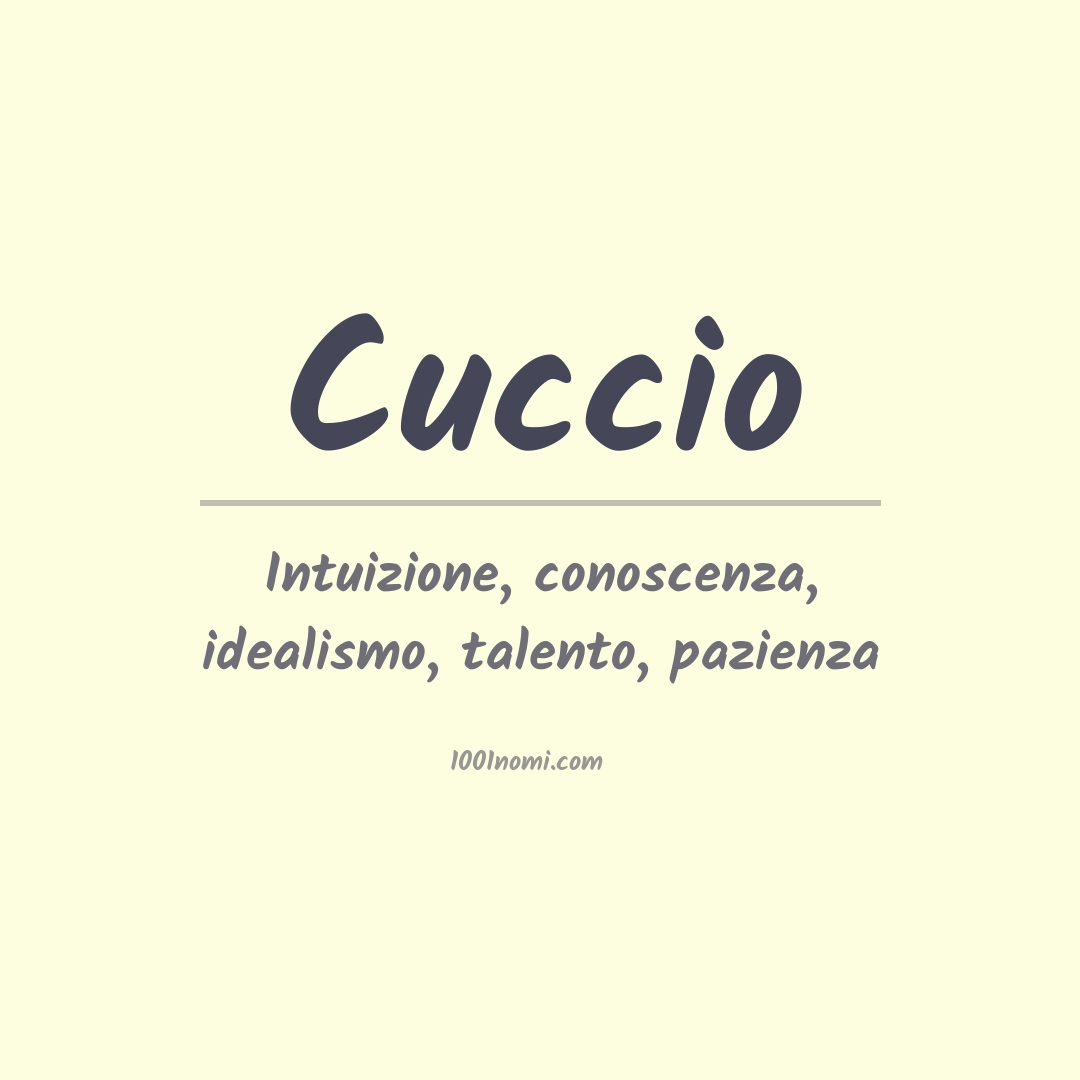 Significato del nome Cuccio