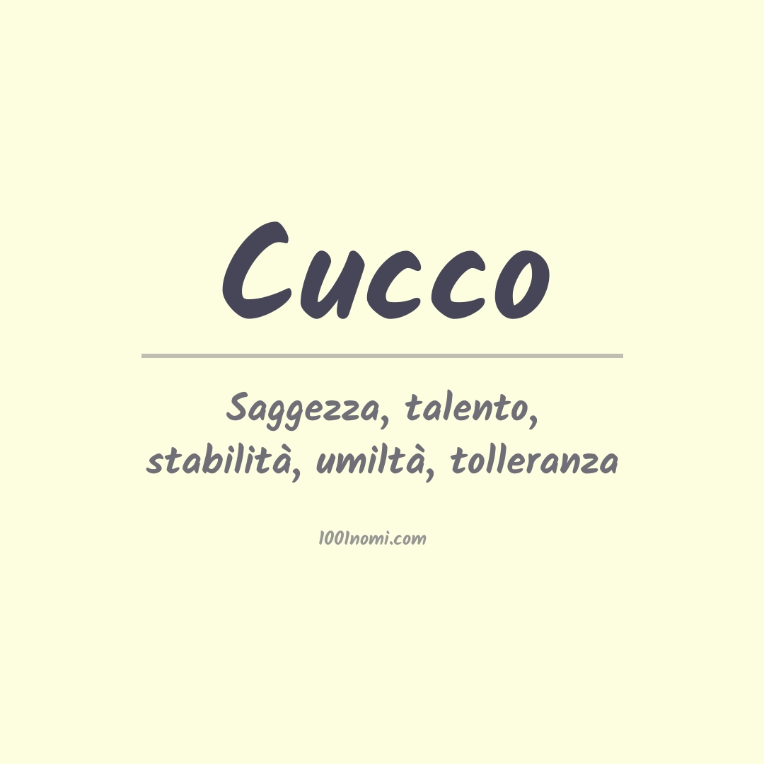 Significato del nome Cucco