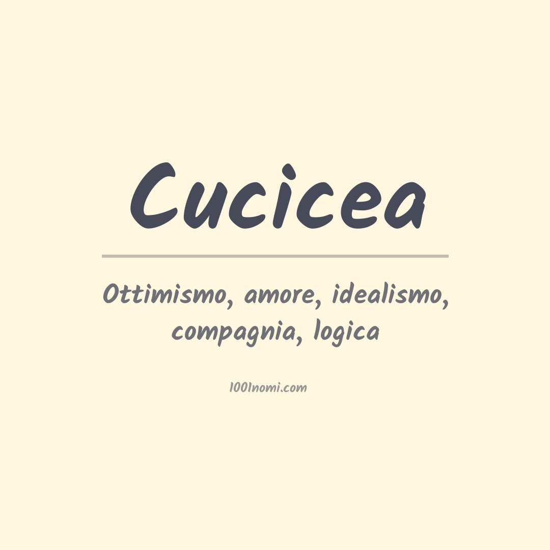 Significato del nome Cucicea