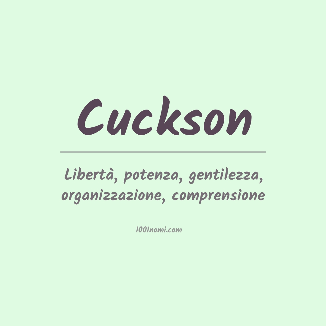 Significato del nome Cuckson