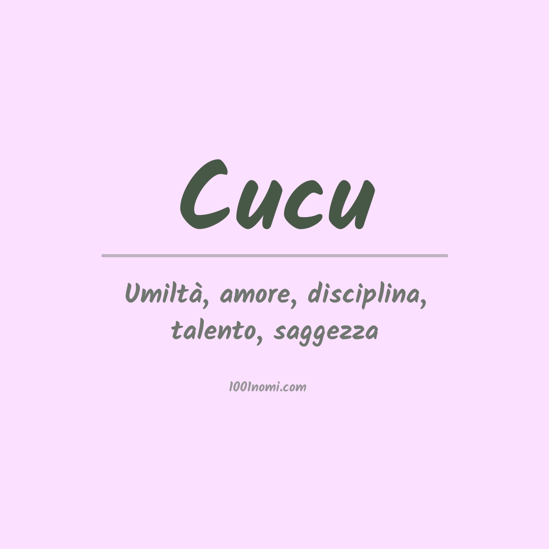 Significato del nome Cucu Significato del nome Cucu