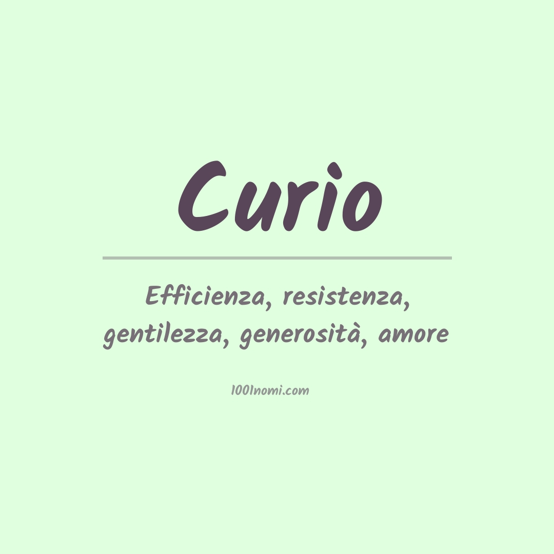 Significato del nome Curio Significato del nome Curio