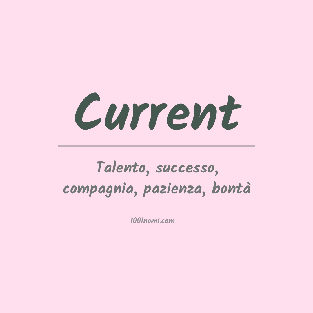 Significato del nome Current