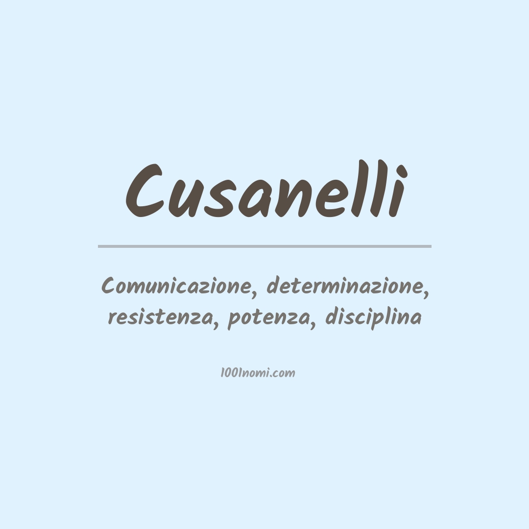 Significato del nome Cusanelli Significato del nome Cusanelli