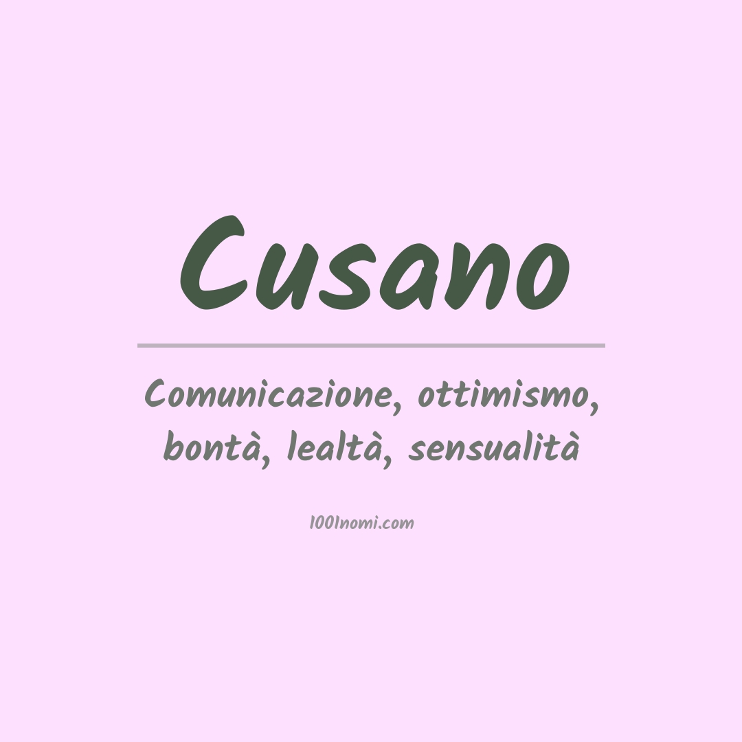 Significato del nome Cusano