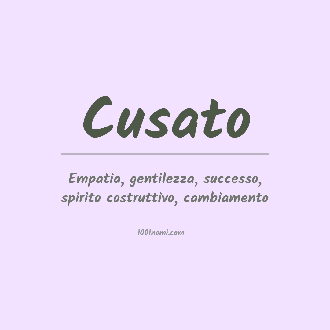 Significato del nome Cusato