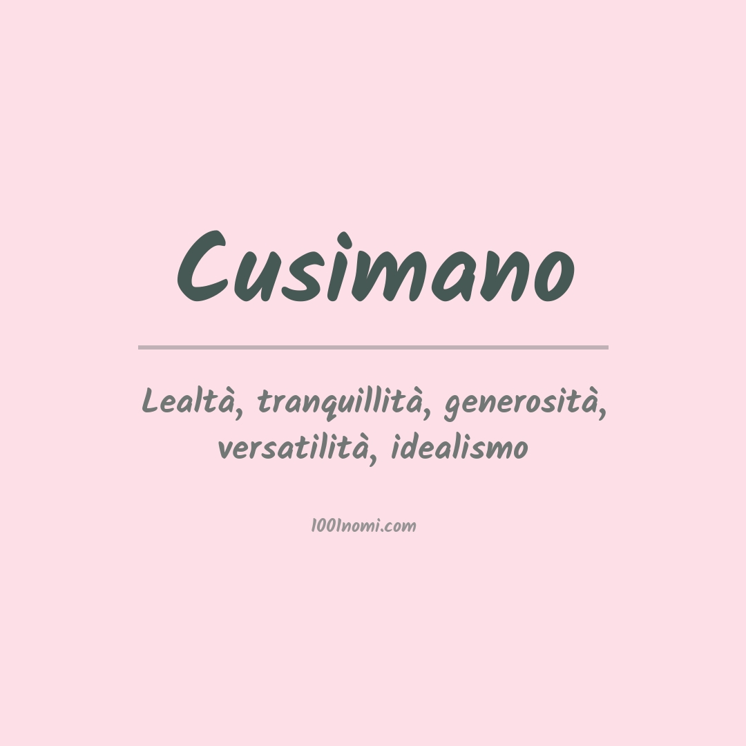 Significato del nome Cusimano