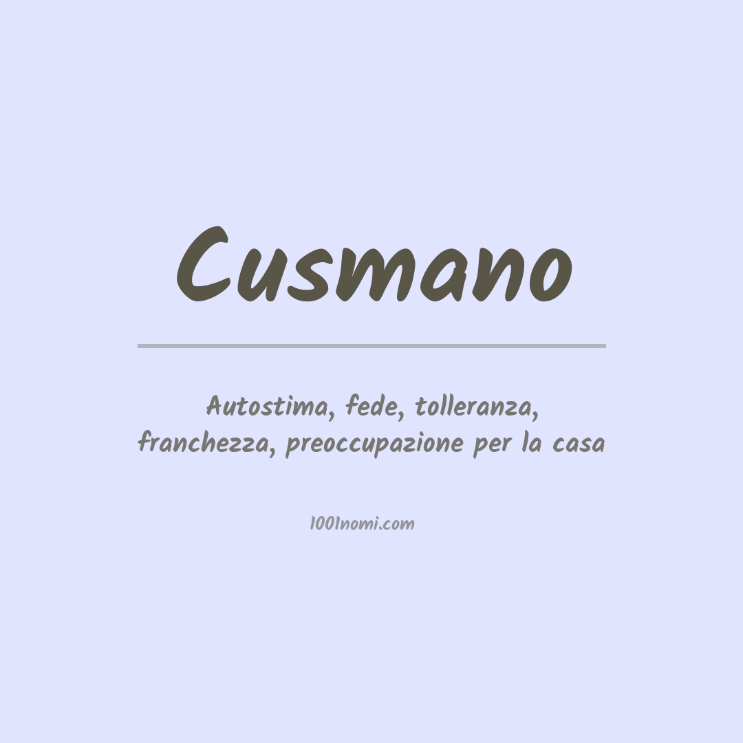 Significato del nome Cusmano