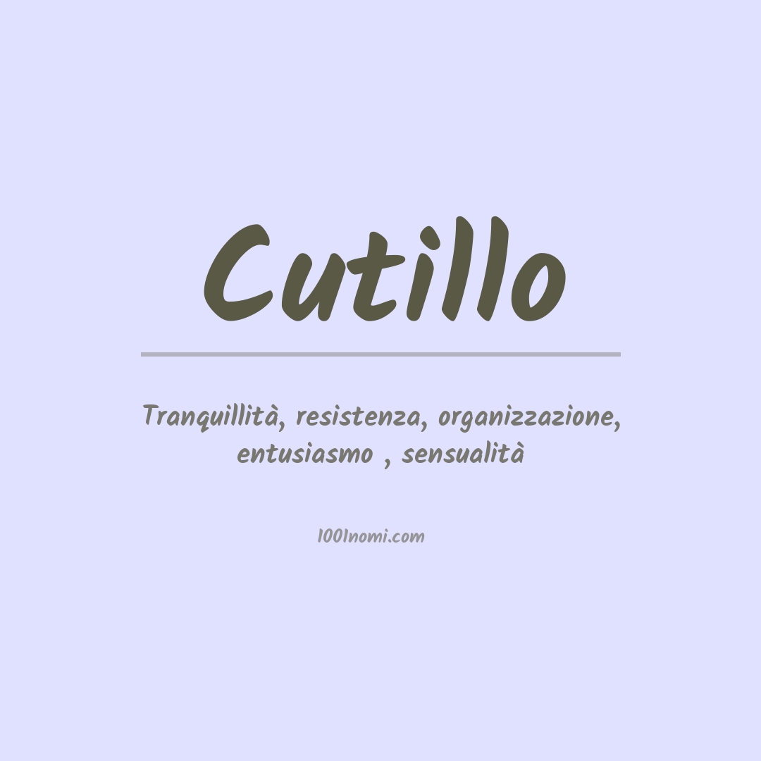 Significato del nome Cutillo